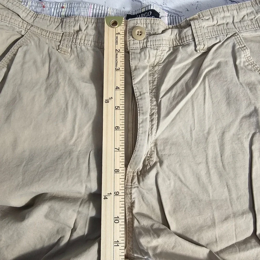 North Bay Cargo Supplies Men's Beige Cargo Shorts Size 34 Cotton Utility Pockets